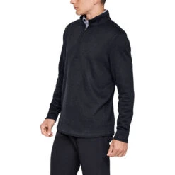 Under Armour Men's Sweaterfleece Half Zip Golf Midlayer -Best Golf Shop 348732 Black Under Armour Sweaterfleece Zip Windtop 5