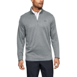 Under Armour Men's Sweaterfleece Half Zip Golf Midlayer -Best Golf Shop 348732 PitchGrey Under Armour Sweaterfleece Zip Windtop 3