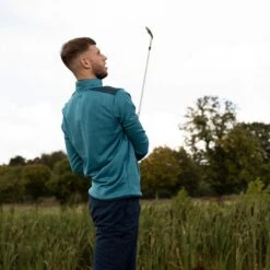 Under Armour Men's Sweaterfleece Half Zip Golf Midlayer -Best Golf Shop 348732 TealVibe Under Armour Sweaterfleece Zip Windtop 9