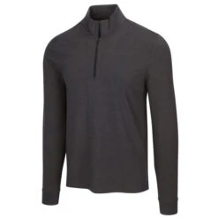 Greg Norman Men's Heather Half Zip Golf Midlayer -Best Golf Shop 361948 Black Heather Greg Norman Heather Zip Midlayer 1