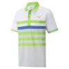PUMA Golf PUMA Men's MATTR One Way Stretch Golf Polo Shirt -Best Golf Shop 364798 BrightWhite Greenery PUMA Golf MATTR One Way Polo Shirt 1