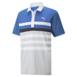 PUMA Golf PUMA Men's MATTR One Way Stretch Golf Polo Shirt -Best Golf Shop 364798 CobaltBlue White PUMA MTTR One Way Polo Shirt 1