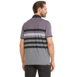 PUMA Golf PUMA Men's MATTR One Way Stretch Golf Polo Shirt -Best Golf Shop 364798 Purple Charcoal Black PUMA MTTR One Way Polo Shirt 3
