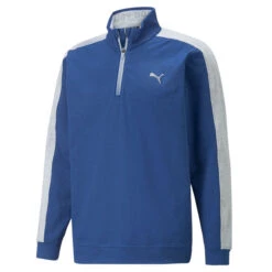 PUMA Golf PUMA Men's CLOUDSPUN T7 Half Zip Golf Midlayer -Best Golf Shop 364917 Blazing Blue HighRise PUMA Golf Cloudspun T7 Midlayer 1