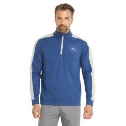 PUMA Golf PUMA Men's CLOUDSPUN T7 Half Zip Golf Midlayer -Best Golf Shop 364917 Blazing Blue HighRise PUMA Golf Cloudspun T7 Midlayer 2