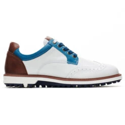 Duca Del Cosma Men's Eldorado Waterproof Spikeless Golf Shoes -Best Golf Shop 366676 White Blue Cognac Duca Del Cosma Eldorado Shoes 1