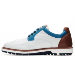 Duca Del Cosma Men's Eldorado Waterproof Spikeless Golf Shoes -Best Golf Shop 366676 White Blue Cognac Duca Del Cosma Eldorado Shoes 2