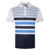 Benross Men's Multi Stripe Stretch Golf Polo Shirt -Best Golf Shop 367310 White Navy Royal Benross Multi Stripe Polo Shirt 1