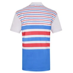 Benross Men's Multi Stripe Stretch Golf Polo Shirt 5 Benross Men's Multi Stripe Stretch Golf Polo Shirt -Best Golf Shop 367310 White Royal Red Benross Multi Stripe Polo Shirt 2