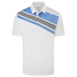 Stuburt Men's Holt Stretch Golf Polo Shirt -Best Golf Shop 367571 White Blue Stuburt Holt Polo Shirt 1