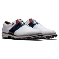 FootJoy Men's Premiere Packard Waterproof Spiked Golf Shoes -Best Golf Shop 369453 White Navy Red FootJoy Premiere Packard Shoes 6