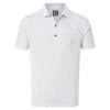 FootJoy Smooth Pique Weather Print Polo Shirt 1 FootJoy Smooth Pique Weather Print Polo Shirt -Best Golf Shop 388607 White FootJoy Smooth Pique Weather Print Polo Shirt 1