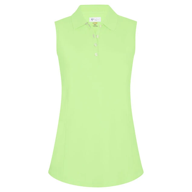 Greg Norman Ladies Sleeveless Golf Polo Shirt Greg Norman Ladies Sleeveless Golf Polo Shirt -Best Golf Shop 390929 lime 1
