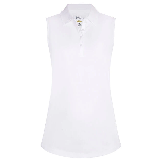 Greg Norman Ladies Sleeveless Golf Polo Shirt Greg Norman Ladies Sleeveless Golf Polo Shirt -Best Golf Shop 390929 white 1