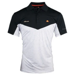 Ellesse Men's Insina Print Golf Polo Shirt -Best Golf Shop 391383 wht blk Ellesse Polo Insinia Print W21 1