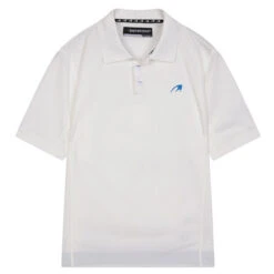 Benross Junior Side Logo Stretch Golf Polo Shirt -Best Golf Shop 392722 White Blue Benross Side Logo Polo Shirt 1