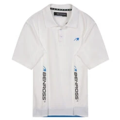 Benross Junior Side Logo Stretch Golf Polo Shirt -Best Golf Shop 392722 White Blue Benross Side Logo Polo Shirt 2