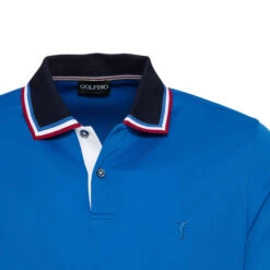 GOLFINO Men's Contrast Collar Golf Polo Shirt -Best Golf Shop 393951 elecblue 3
