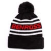Benross Men's Multi Stripe Knit Pom Golf Hat 2 Benross Men's Multi Stripe Knit Pom Golf Hat -Best Golf Shop 396099 Black Red Benross Multi Stripe Knit Pom Hat 1