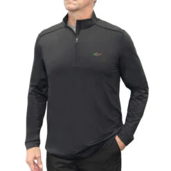 Greg Norman Men's Tech Solid Microfleece Half Zip Golf Midlayer