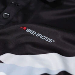 Benross Junior Swirl Stretch Golf Polo Shirt -Best Golf Shop 397506 Black Grey White Benross Swirl Junior Polo Shirt 3
