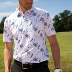 Stromberg Men's Etna Print Stretch Golf Polo Shirt -Best Golf Shop 398164 white 5