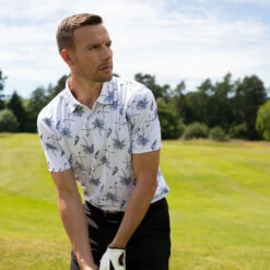 Stromberg Men's Etna Print Stretch Golf Polo Shirt -Best Golf Shop 398164 white 8