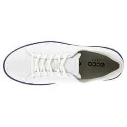 ECCO Men's Tray Spikeless Golf Shoes -Best Golf Shop 398699 White Blue ECCO Tray Shoes 3