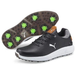 PUMA Golf PUMA Men's IGNITE Articulate Leather Spiked Golf Shoes -Best Golf Shop 399520 Black Silver PUMA Golf IGNITE Articulate Leather Shoes 6
