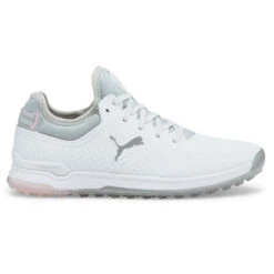 PUMA Golf PUMA Ladies PROADAPT ALPHACAT Waterproof Spikeless Golf Shoes -Best Golf Shop 399566 White Silver Pink PUMA Golf PROADAPT ALPHACAT Ladies Shoes 1