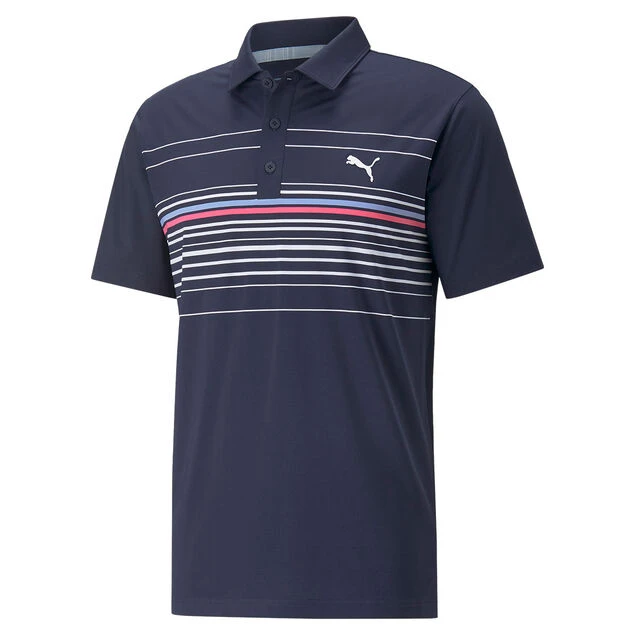 PUMA Men's MATTR Canyon Stretch Golf Polo Shirt PUMA Golf PUMA Men's MATTR Canyon Stretch Golf Polo Shirt -Best Golf Shop 399678 Navy LavenderPop PUMA Golf MATTR Canyon Polo Shirt 1