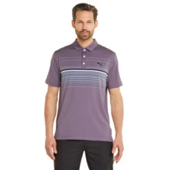 PUMA Golf PUMA Men's MATTR Canyon Stretch Golf Polo Shirt 17 PUMA Golf PUMA Men's MATTR Canyon Stretch Golf Polo Shirt -Best Golf Shop 399678 Purple Charcoal Black PUMA Golf MATTR Canyon Polo Shirt 3