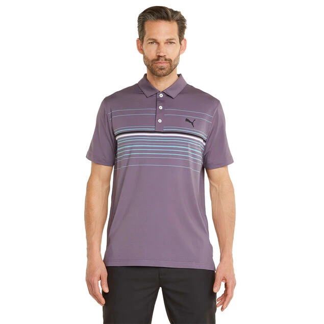PUMA Men's MATTR Canyon Stretch Golf Polo Shirt PUMA Golf PUMA Men's MATTR Canyon Stretch Golf Polo Shirt -Best Golf Shop 399678 Purple Charcoal Black PUMA Golf MATTR Canyon Polo Shirt 3