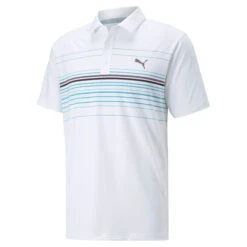 PUMA Golf PUMA Men's MATTR Canyon Stretch Golf Polo Shirt 6 PUMA Golf PUMA Men's MATTR Canyon Stretch Golf Polo Shirt -Best Golf Shop 399678 White Purple Charcoal PUMA Golf MATTR Canyon Polo Shirt 1
