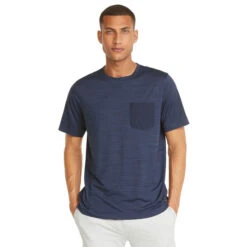 PUMA Golf PUMA Men's EGW CLOUDSPUN Pushcart Pocket Golf T-Shirt -Best Golf Shop 400229 NavyBlazer PUMA Golf EGW CLOUDSPUN Pushcart Pocket T Shirt 3