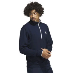 Adidas Golf Adidas Men's PRIMEGREEN UPF Half Zip Golf Midlayer -Best Golf Shop 401468 CollegiateNavy adidas Golf PRIMEGREEN UPF Zip Midlayer 2