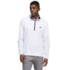Adidas Golf Adidas Men's PRIMEGREEN UPF Half Zip Golf Midlayer -Best Golf Shop 401468 White adidas Golf PRIMEGREEN UPF Zip Midlayer 2