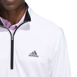 Adidas Golf Adidas Men's PRIMEGREEN UPF Half Zip Golf Midlayer -Best Golf Shop 401468 White adidas Golf PRIMEGREEN UPF Zip Midlayer 3