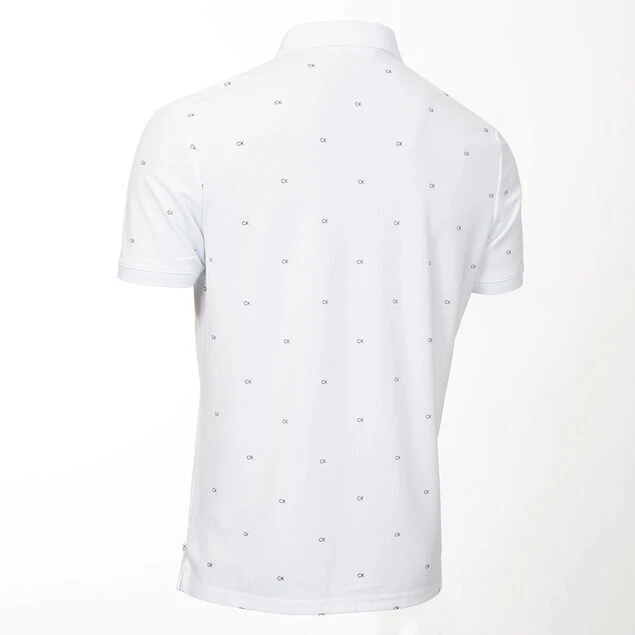 Calvin Klein Men's Monogram Golf Polo Shirt Calvin Klein Men's Monogram Golf Polo Shirt -Best Golf Shop 401863 White Black Calvin Klein Monogram Polo Shirt 2