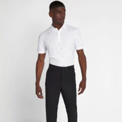 Calvin Klein Men's Monogram Golf Polo Shirt 6 Calvin Klein Men's Monogram Golf Polo Shirt -Best Golf Shop 401863 White Black Calvin Klein Monogram Polo Shirt 5