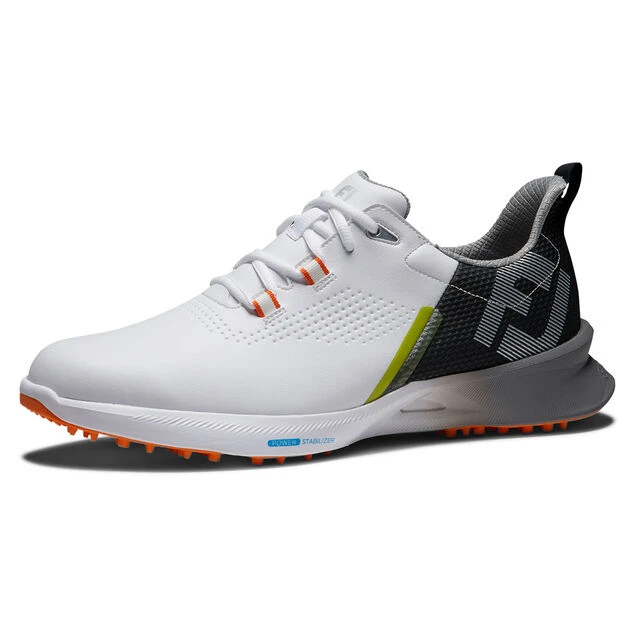 FootJoy Men's Fuel Waterproof Spikeless Golf Shoes FootJoy Men's Fuel Waterproof Spikeless Golf Shoes -Best Golf Shop 402928 White Black Orange FootJoy Fuel Shoes 4