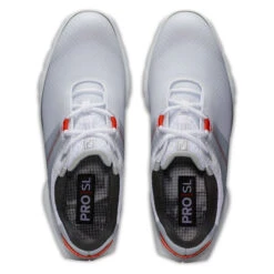 FootJoy Men's Pro SL Sport Waterproof Spikeless Golf Shoes -Best Golf Shop 403039 White Grey Orange FootJoy Pro SL Sport Shoes 2022 5