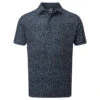 FootJoy Men's Granite Print Lisle Stretch Golf Polo Shirt -Best Golf Shop 403231 Navy FootJoy Granite Print Lisle Polo Shirt 1