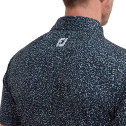 FootJoy Men's Granite Print Lisle Stretch Golf Polo Shirt -Best Golf Shop 403231 Navy FootJoy Granite Print Lisle Polo Shirt 3