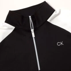 Calvin Klein Men's Astra Half Zip Golf Midlayer -Best Golf Shop 403658 Black White Klein Tech Midlayer 3