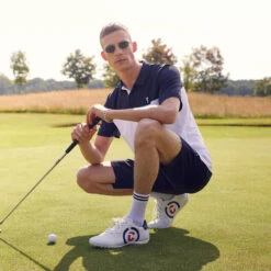 GOLFINO Men's Solid Performance Moisture Golf Polo Shirt -Best Golf Shop 404170 NavyBlue GOLFINO Solid Performance Moisture Polo Shirt 4