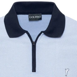 GOLFINO Men's Biarritz Golf Polo Shirt -Best Golf Shop 404218 PaleBlue GOLFINO Biarritz Polo Shirt 2a