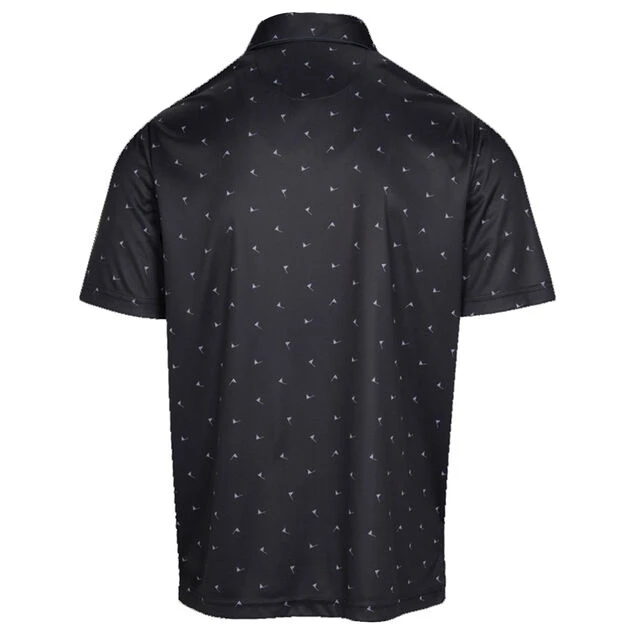 Greg Norman Men's ML75 Microlux Pin Flag Print Golf Polo Shirt Greg Norman Men's ML75 Microlux Pin Flag Print Golf Polo Shirt -Best Golf Shop 404524 Black Greg Norman Mens ML75 Microlux Pin Flag Print Polo Shirt 2