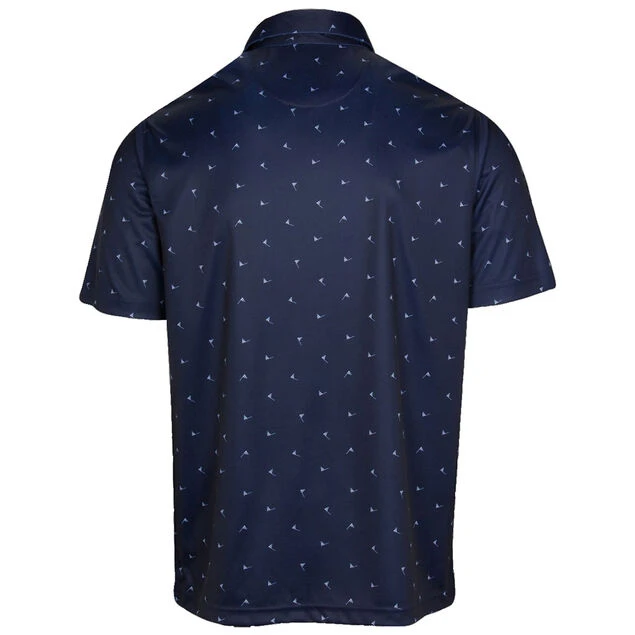 Greg Norman Men's ML75 Microlux Pin Flag Print Golf Polo Shirt Greg Norman Men's ML75 Microlux Pin Flag Print Golf Polo Shirt -Best Golf Shop 404524 Navy Greg Norman Mens ML75 Microlux Pin Flag Print Polo Shirt 2