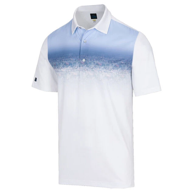 Greg Norman Men's Canyon Cactus ML75 Golf Polo Shirt Greg Norman Men's Canyon Cactus ML75 Golf Polo Shirt -Best Golf Shop 405449 White Greg Norman Mens Canyon Cactus ML75 Polo Shirt 1